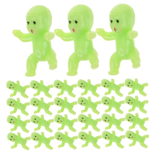 Anneome 50 Stück Teiliges Niedliche Kleine Kunststoffbabys Grün Mini Babypuppe für Babyparty Shower Partytütenfüller Dekoration DIY Zubehör von Anneome