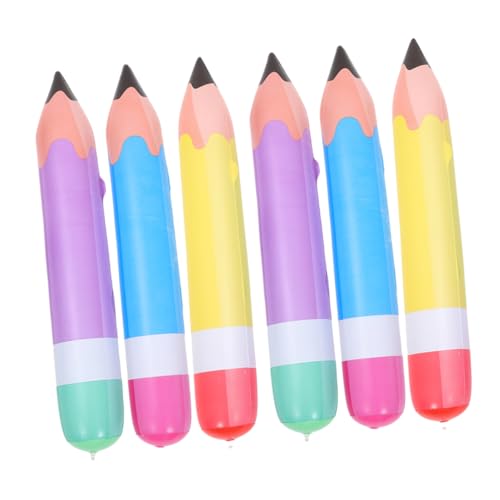 Anneome 6 Stück Aufblasbare PVC Bleistifte Farbenfrohe Riesenballons für Geburtstag Klassenzimmerdeko Schnelles Aufblasen Robustes Material als Schulanfang und Abschlussfeier Deko von Anneome
