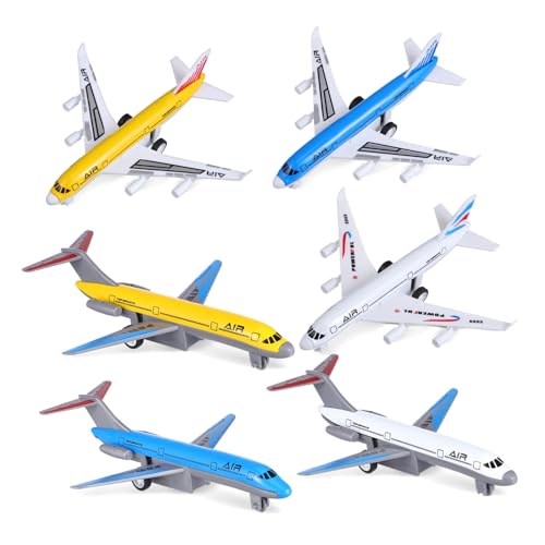 Anneome 6 Stück Flugzeuge Aus Legierung Zum Zurückziehen, Kinderflugzeug, Jungenflugzeug, Vorschulflugzeug, Spielzeugflugzeug, Flugzeugmodell, Spielzeugflugzeuge Für Jungen, von Anneome