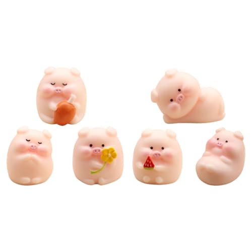 Anneome 6 Stück Mini Schwein Figuren Set Teiliges Resin Ornament für Tischdekoration DIY Mikrolandschaft Niedliche Miniatur Schweinchen für Auto und Wohnraumgestaltung Anneome 6 Stück Mini Schwein Figuren Set Teiliges Resin Ornament für Tischdekoration DIY Mikrolandschaft Niedliche Miniatur Schweinchen für Auto und Wohnraumgestaltung von Anneome
