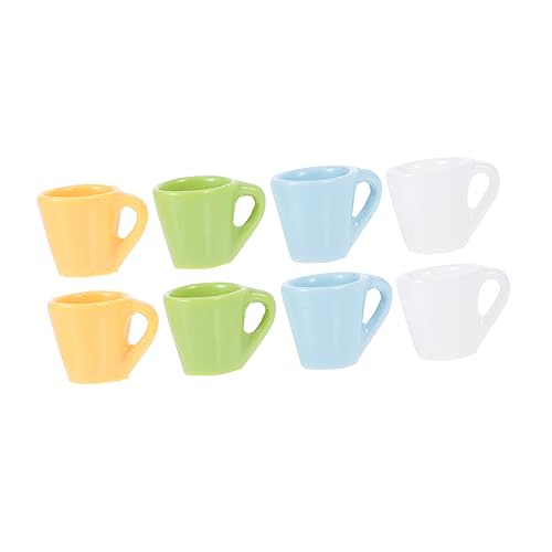 Anneome 8 Stück Miniatur Tassen Teiliges Mini Mug für Puppenhaus und Landschaftsmodelle Farbenfrohe Designs für Kreative Szenen und Sammler von Anneome