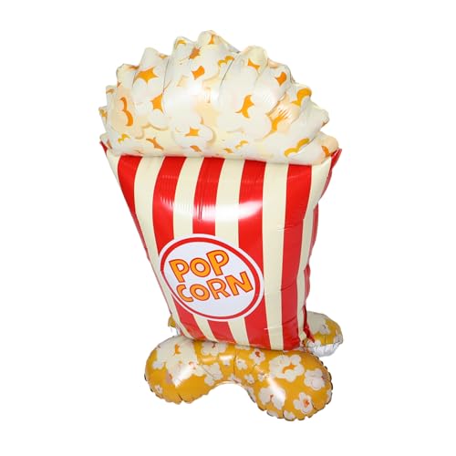 Anneome Aufblasbarer Popcorn Ballon Selbststehend Aluminiumfolie Langlebige Partydekoration für Kindergeburtstag Filmabend Karneval Shower Foto Requisite Mobiles Event Accessoire von Anneome