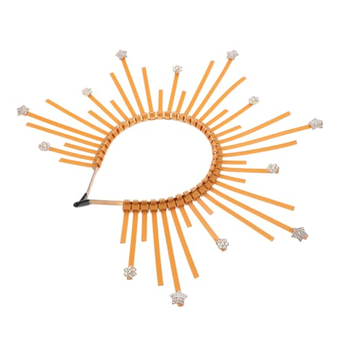 Anneome Elegantes Sonnenkopfstück Damen Kopfschmuck mit Goldenem Glanz Sonnengöttin Kostüm Stirnband Festival Party Haarreif Frauen Glamourös und Praktisch von Anneome