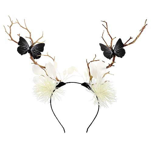 Anneome Halloween Haarschmuck Zweig Stirnband mit Schwarzem Schmetterling für Kostümparty Karneval und Cosplay Hochwertiger Langlebiger Haarschmuck für Damen und Mädchen von Anneome