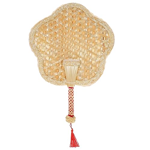 Anneome Handgefertigter Natürlicher Strohfächer Sommerlicher Handgewebter Kühlfächer Dekorativer Vintage Fächer Geeignet für Strand Party und Wanddekoration Leichter Robuster Fächer mit von Anneome