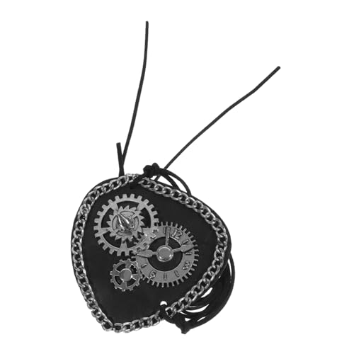 Anneome Retro Gear Einäugige Augenmaske für Erwachsene Stylische Cosplay Augenklappe mit Elastischem Band für Halloween und Piratenpartys Einzigartiger Augenschutz für Kostüme von Anneome