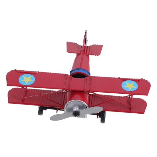 Anneome Vintage Metall Modellflugzeug Retro Flugzeug Skulptur als Desktop Dekoration in Rot mit Fünfstern Design für Heim und Weihnachten Anneome Vintage Metall Modellflugzeug Retro Flugzeug Skulptur als Desktop Dekoration in Rot mit Fünfstern Design für Heim und Weihnachten von Anneome