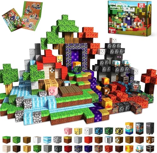 Annexfun Magnetische Bausteine Magnetbausteine,200pcs Magnetic Building Blocks Bauspielzeug ab 6 Jahre Geschenke Kinder Spielzeug ab 4 5 6 7 8 Jahre Junge von Annexfun