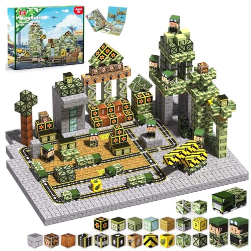Annexfun Magnetische Bausteine Militärische Abenteuer Set 100 Teile Magnetbaustein Kreatives Bauspielzeug als Ostergeschenk, Fördert Kreativität & Strategisches Denken Annexfun Magnetische Bausteine Militärische Abenteuer Set 100 Teile Magnetbaustein Kreatives Bauspielzeug als Ostergeschenk, Fördert Kreativität & Strategisches Denken von Annexfun