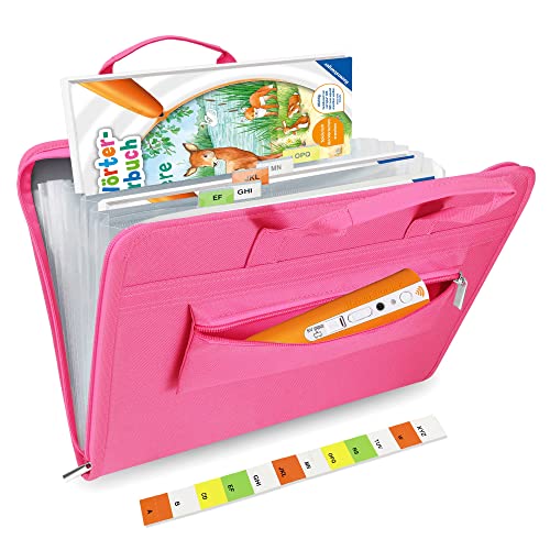Tasche für Tiptoi Stift, und für 1-5 Tiptoi Bücher, Organizer für TipToi Starterset Kinder Elektronisches Spielzeug, mit Tasche für Tiptoi Puzzle, Geburtstagsgeschenk für Mädchen ab 3 Jahren, Pink von Annmore