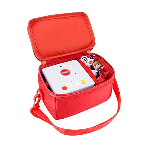 Tasche für FABA Geschichtenerzähler mit Fach für 1-2 FABA italienische Klangfiguren, Transporttasche für Geschichtenerzähler Kinder 0 bis 6 Jahre und Kinderreime Geschichten Lieder Figuren, Rot von Annmore