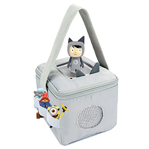 Tasche für Tonies Hörfiguren und Toniebox, Grau Tragetasche für Toniebox Kreativ Tonies Figuren Lieder, Hörwürfel Zubehör z.B. Ladegerät Aufbewahrungstasche, Geschenk für Jungen 3 4 5 6 Jahre von Annmore