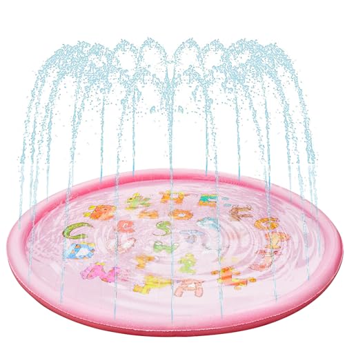 Anpro 172cm/68 Splash Pad, Sprinkler Wasser Spielmatte, Sommer Garten Wasserspielzeug für Baby, Kinder, Hund und Haustiere, Sommer Spielzeug für Kinder ab 2 3 Jahren und Haustiere von Anpro