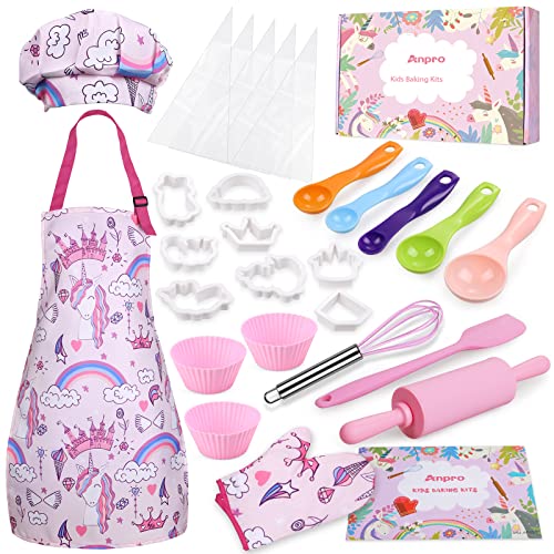 Anpro Chef-Set Koch-und Backset für Kinder, Backset Rollenspiele maßgeschneiderte Schürzen, Kochmützen, Handschuhe und Einhornmuster Kinderkoch Rollenspielkostüme, Kinder ab 8-12 Anpro Chef-Set Koch-und Backset für Kinder, Backset Rollenspiele maßgeschneiderte Schürzen, Kochmützen, Handschuhe und Einhornmuster Kinderkoch Rollenspielkostüme, Kinder ab 8-12 von Anpro