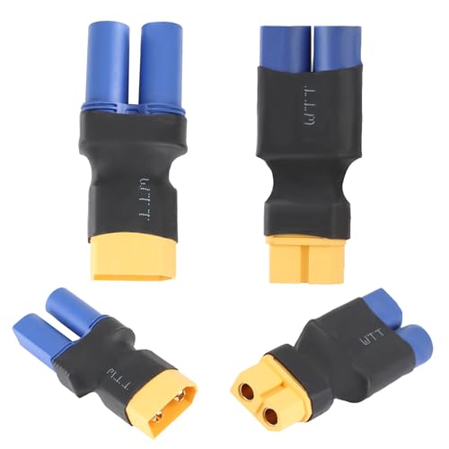 4 Stück XT60 zu EC5 Adapter, Kabellose Stromkonverter Stecker für RC Lipo Batterie, FPV Drohne, Modellauto, Flugzeugakku, Inklusive XT60 Stecker auf EC5 Buchse und XT60 Buchse auf EC5 Stecker 4 Stück XT60 zu EC5 Adapter, Kabellose Stromkonverter Stecker für RC Lipo Batterie, FPV Drohne, Modellauto, Flugzeugakku, Inklusive XT60 Stecker auf EC5 Buchse und XT60 Buchse auf EC5 Stecker von Anrbb