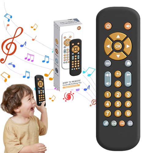 Baby Fernbedienung Spielzeug, Einstellbare Lautstärke, Musikspielzeug, Interaktives Sensorik Spielzeug, Pädagogisches Lernspielzeug mit Mehrsprachiger Zahlenstimme und Sanfter Melodie, ab 6 Monate von Anrbb