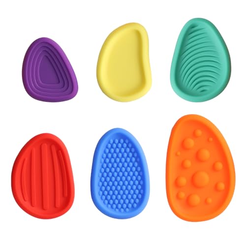 Fidget Toys Sensory Stones Set, 6 Stück Multi Textur Silikon Sensorikspielzeug, Stressabbau Worry Stone für Kinder Erwachsene, Stim Toys für Autismus ADHS Emotionale Unterstützung Fidget Toys Sensory Stones Set, 6 Stück Multi Textur Silikon Sensorikspielzeug, Stressabbau Worry Stone für Kinder Erwachsene, Stim Toys für Autismus ADHS Emotionale Unterstützung von Anrbb