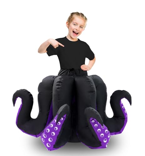 Anroong Aufblasbare Kostüm Erwachsene Kinder Oktopus Kostüm Frauen Mädchen Oktopus Halloween Blow Up Kostüme für Damen Cartoon Cosplay Party (Kinder-Oktopus) von Anroong