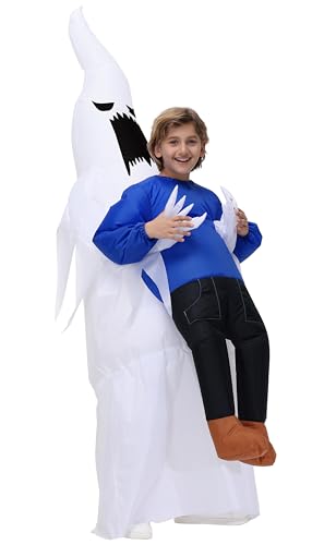 Anroong Aufblasbares Kostüm für Erwachsene und Kinder, Geisterabduktionskostüm, Halloween, aufblasbares Geister-Kostüm, Verkleidung für Herren, Jungen, Cosplay-Party (Geisterkinder) von Anroong