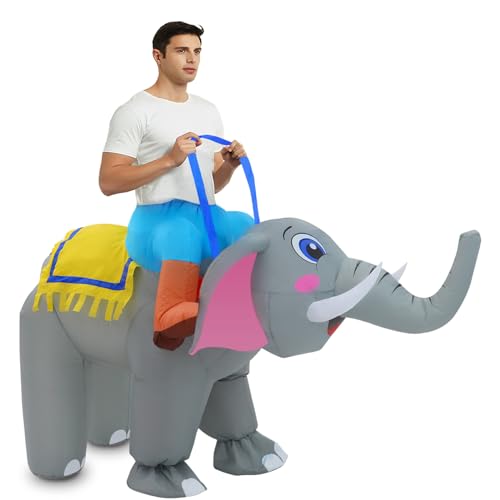 Aufblasbare Kostüm für Erwachsene Elefant Kostüm Halloween Blow Up Ride on Elefant Kostüme Tiere Anzug für Männer Frauen Cosplay Party von Anroong