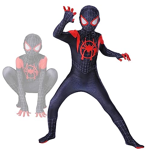 Ansamy Super Kostüm Kinder, Super Cosplay Kostüme Bodysuit für Jungen, 3D Anime Anzug Jumpsuit für Halloween Karneval Cosplay (Schwarz, 110(105-115 cm)) von Ansamy