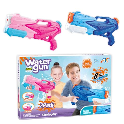 Wasserpistole für Kinder Erwachsene - 2 Stücke, Spritzpistole mit 4 Modi, mit großer Reichweite bis zu 8 Meter 770ml Outdoor-Spielzeug Wasserpistole für Kinder Erwachsene - 2 Stücke, Spritzpistole mit 4 Modi, mit großer Reichweite bis zu 8 Meter 770ml Outdoor-Spielzeug von Ansamy