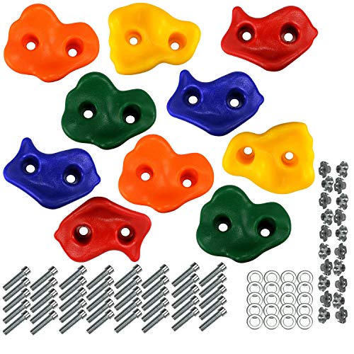 Anschütz Klettersteine für Kletterwand Kinder Outdoor Set bunt gemischt robuste Klettergriffe für Spielturm (10 Stück) von Anschütz