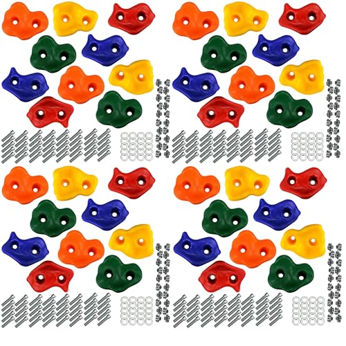 Anschütz Klettersteine für Kletterwand Kinder Outdoor Set bunt gemischt robuste Klettergriffe für Spielturm (40 Stück) von Anschütz