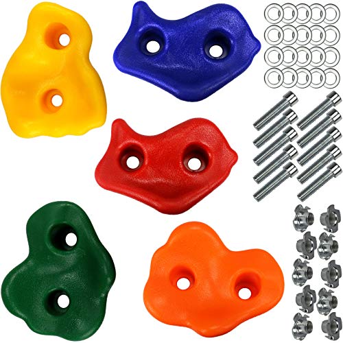 Anschütz Klettersteine für Kletterwand Kinder Outdoor Set bunt gemischt robuste Klettergriffe für Spielturm (5 Stück) von Anschütz