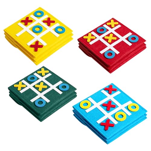 Anseom 12 Stück Tic Tac Toe Spiel, Filz Tic Tac Mini für Kinder, Geschenke für Geburtstagsfeiern Tic Tac Toe Strategie Brettspiel Lernspielzeug Geeignet für Geburtstag Zuhauser Schule Party von Anseom