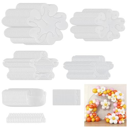 Anseom 140 Stück Ballon Clips Halter, 7 Stile Luftballon Girlande Ballonanschlüsse für Dekor Ballonbogen Vielseitig Ballon Ständer Schnalle für Hochzeit Event Dekorationen Geburtstagsfeier von Anseom