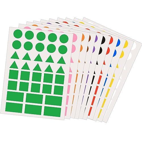 Anseom Bunte Aufkleber, 10 Farben Geometrisch Viereckig Etiketten Runde Punktaufkleber 1800 Stück Klebepunkte Groß Rechteckig Kodierung Farbetiketten Anseom Bunte Aufkleber, 10 Farben Geometrisch Viereckig Etiketten Runde Punktaufkleber 1800 Stück Klebepunkte Groß Rechteckig Kodierung Farbetiketten von Anseom