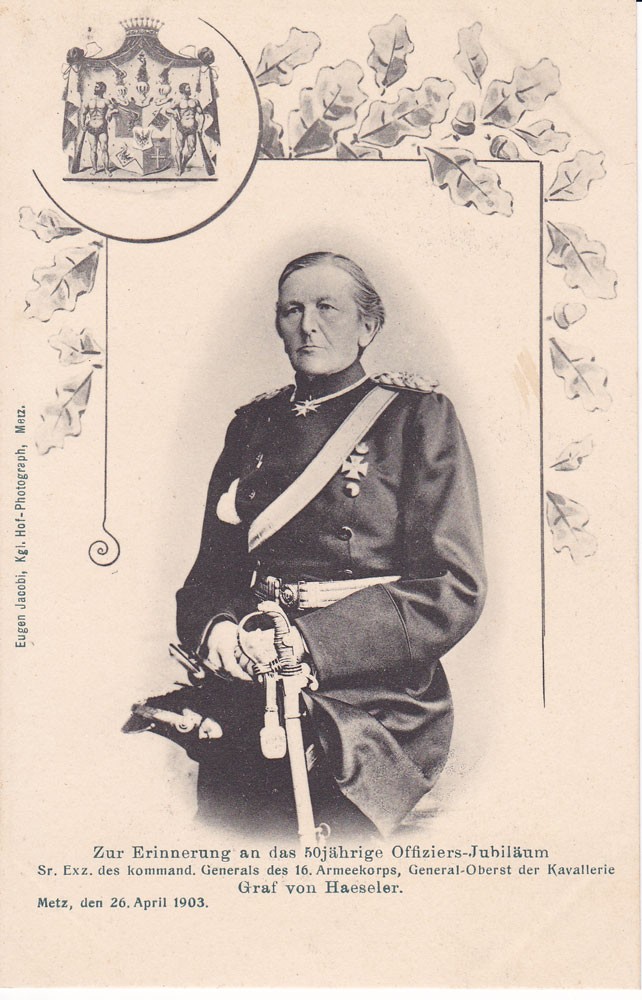 Ansichtskarte Graf von Haeseler, ein altes Original Ansichtskarte Graf von Haeseler, ein altes Original von Ansichtskarten