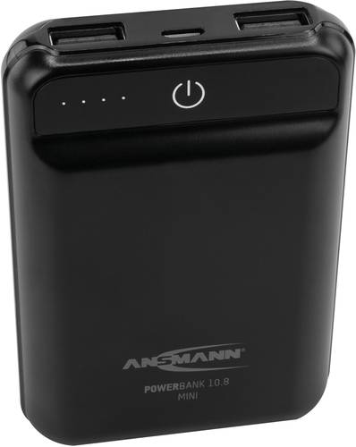 Ansmann PB10.8 mini Powerbank 10000 mAh Smart IC LiPo Micro USB, USB Schwarz Statusanzeige von Ansmann