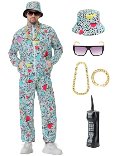 Antbutler 80er-/90er-Jahre-Outfit für Herren, 80er-Jahre-Trainingsanzug, Kostüm für Herren, 80er-Jahre-Kostüm, Motto-Outfit für Party, 80er-Jahre-, Windbreaker-Set, 90er-Jahre-Stil, Sportbekleidung, Antbutler 80er-/90er-Jahre-Outfit für Herren, 80er-Jahre-Trainingsanzug, Kostüm für Herren, 80er-Jahre-Kostüm, Motto-Outfit für Party, 80er-Jahre-, Windbreaker-Set, 90er-Jahre-Stil, Sportbekleidung, von Antbutler