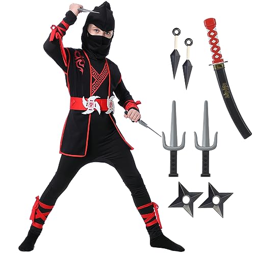 Antbutler Kostüm Junge Ninja Outfit Zubehör Spielzeug Set für Jungen und Mädchen, Karneval, Halloween Verkleidung von Antbutler