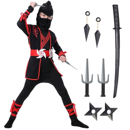 Antbutler Kostüm Junge Ninja Outfit Zubehör Spielzeug Set für Jungen und Mädchen, Karneval, Halloween Verkleidung von Antbutler