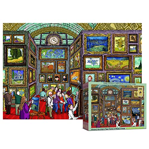 Antelope Puzzle Vincent Van Gogh's Time Travel to Musée d'Orsay Puzzle vom Künstler Alireza Karimi Moghaddam, 1000 Teile, 74,9 x 52,1 cm, Van Gogh Puzzle Herausforderung und Spaß Indoor Spiel von Antelope Puzzle