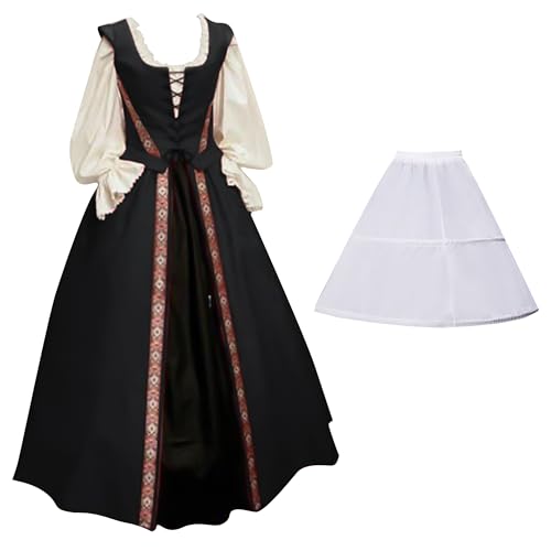 Antermaxier Mittelalterliche Renaissance-Kleider für Damen mit quadratischem Ausschnitt, weitem Rock und Reifrock Halloween-Kostüm als mittelalterliche Prinzessin Antermaxier Mittelalterliche Renaissance-Kleider für Damen mit quadratischem Ausschnitt, weitem Rock und Reifrock Halloween-Kostüm als mittelalterliche Prinzessin von Antermaxier