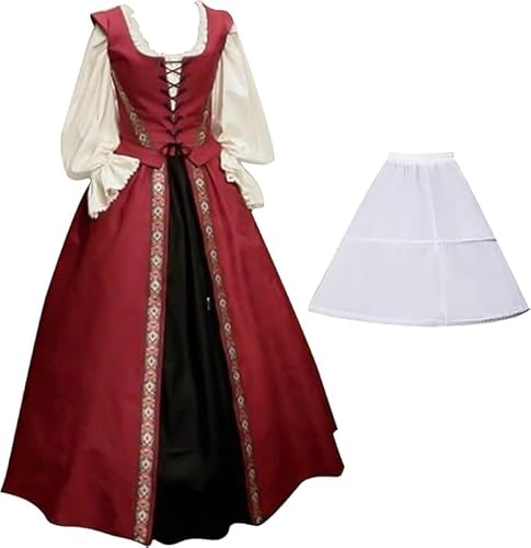 Antermaxier Mittelalterliche Renaissance-Kleider für Damen mit quadratischem Ausschnitt, weitem Rock und Reifrock Halloween-Kostüm als mittelalterliche Prinzessin Antermaxier Mittelalterliche Renaissance-Kleider für Damen mit quadratischem Ausschnitt, weitem Rock und Reifrock Halloween-Kostüm als mittelalterliche Prinzessin von Antermaxier