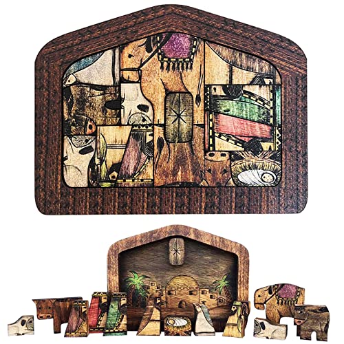 Holz Jesus Puzzle Statue, Krippenpuzzle mit Holz Burned Design, Jesus Puzzles, Krippen-Set, Puzzle-Spiel für Erwachsene und Kinder, Heimdekoration, Geburtstagsgeschenk, Geschenke Holz Jesus Puzzle Statue, Krippenpuzzle mit Holz Burned Design, Jesus Puzzles, Krippen-Set, Puzzle-Spiel für Erwachsene und Kinder, Heimdekoration, Geburtstagsgeschenk, Geschenke von Antetek