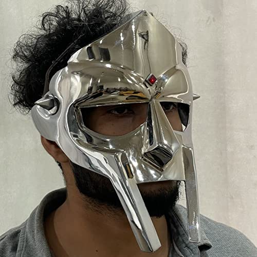 Antique Collection MF DOOM Mask - Musik-Masken für Erwachsene, Hip-Hop Fans, Cosplayer, Historische Enthusiasten - Mild Stahl, Leder - Unisex - 1 Stück von Antique Collection
