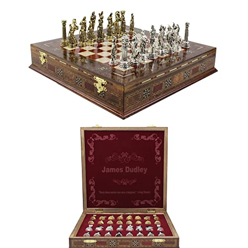 Antochia Crafts 27,9 cm individuelles Schach-Set – personalisierbar. Geschenkidee für Sohn, Ehemann, Vater, zum Geburtstag, Jahrestag, Weihnachten. von Antochia Crafts