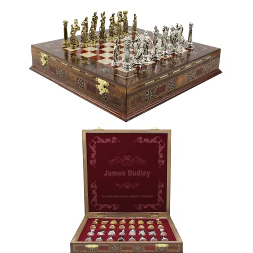 Antochia Crafts 27,9 cm individuelles Schach-Set – personalisierbar. Geschenkidee für Sohn, Ehemann, Vater, zum Geburtstag, Jahrestag, Weihnachten. von Antochia Crafts