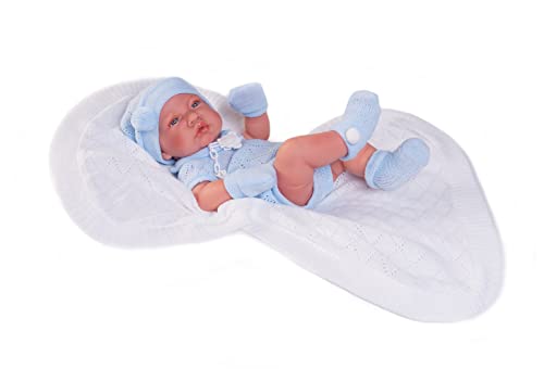 Antonio Juan Puppe neugeborenes Baby mit Mütze 42 x 14 x 8 cm blau von Antonio Juan
