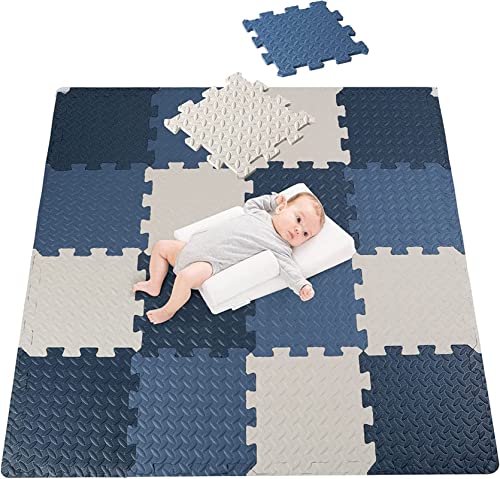 Antrect Puzzlematten für Baby 18 Teile Schaumstoffmatte Kinderspielteppich Spielmatte Bodenschutzmatte für Baby Kinder, 30 x 30 x 1,2 cm, 1,6m² große Yogamatte von Antrect