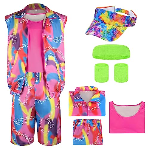 Antsparty 80er Jahre Outfit Damen Männer 80s Trainingsanzug Assianzug 80er Jahre Kostüm Faschingskostüme für Karneval Party Mottoparty von Antsparty