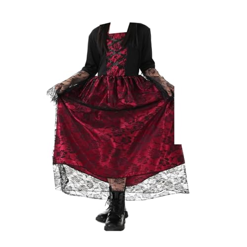 Antsparty Vampir Kostüm Mädchen Halloween Kostüme, Kinder Vampir Königin Kostüm mit Halsband, Gothic Vampir Verkleidung Halloween Cosplay Antsparty Vampir Kostüm Mädchen Halloween Kostüme, Kinder Vampir Königin Kostüm mit Halsband, Gothic Vampir Verkleidung Halloween Cosplay von Antsparty