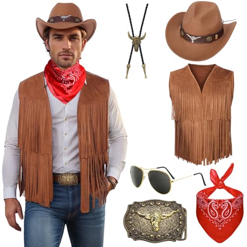 Antsparty Western-Cowboy-Kostüm für Herren, Cowboy-Outfits Antsparty Western-Cowboy-Kostüm für Herren, Cowboy-Outfits von Antsparty