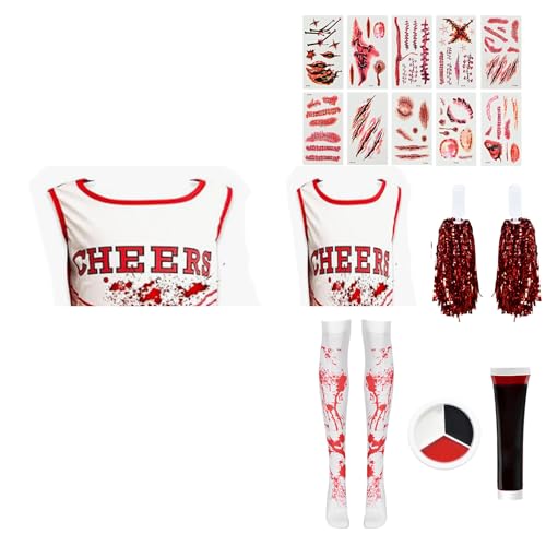 Antsparty Zombie Cheerleader Kostüm Mädchen Damen, Halloween Kostüm Cheerleader Antsparty Zombie Cheerleader Kostüm Mädchen Damen, Halloween Kostüm Cheerleader von Antsparty